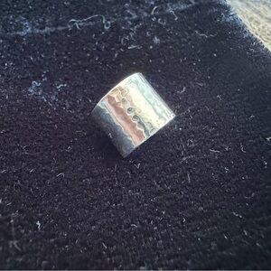Wide Hammered Silver Ear Cuff (No Piercing Needed)